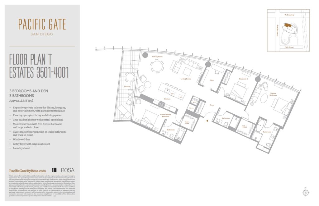 Image of floor plan for Pacific Gate penthouse residence 01 