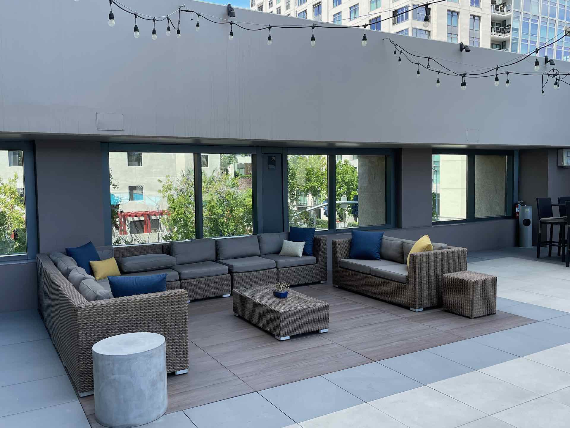 Outdoor lounge seating area