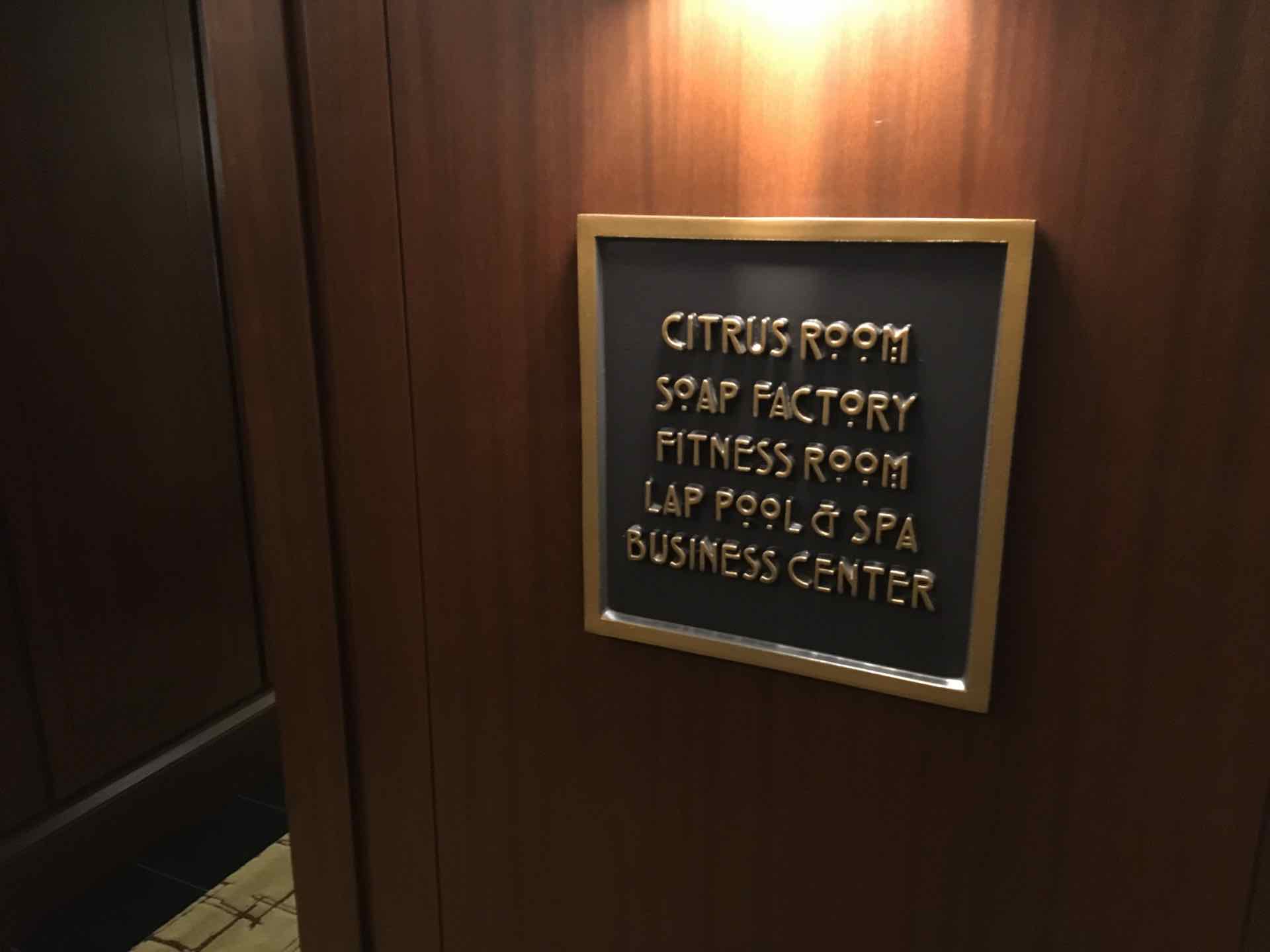 amenities sign at building's lobby