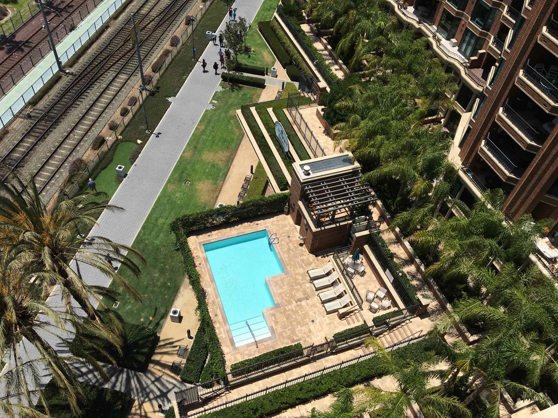 pool deck area seen from the air
