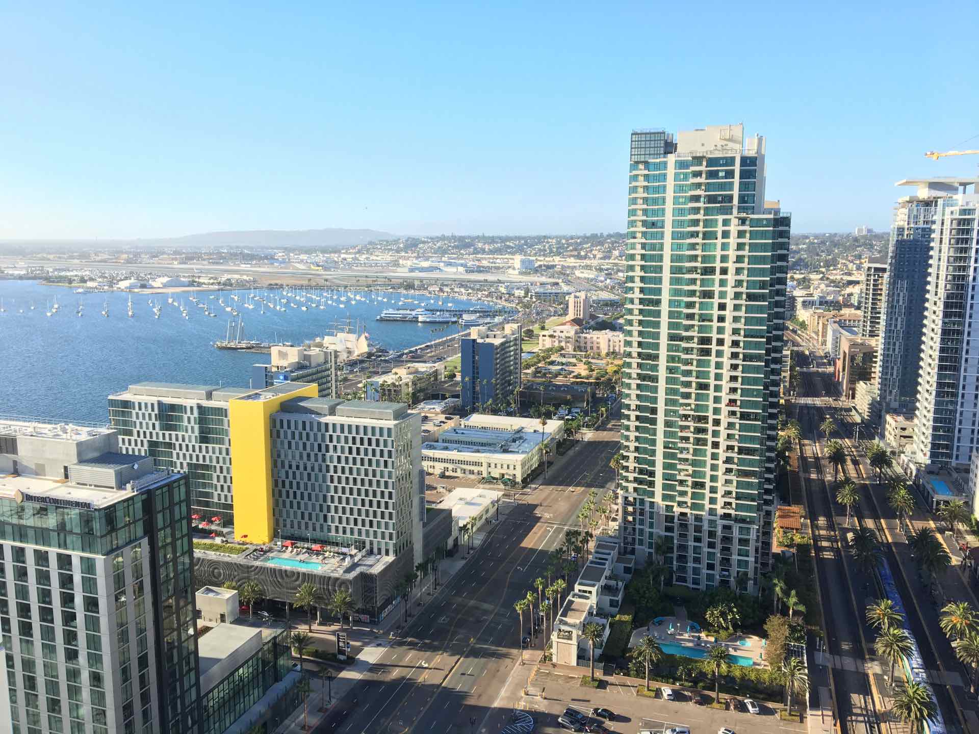 aerial view of downtown San Diego Columbia District real estate