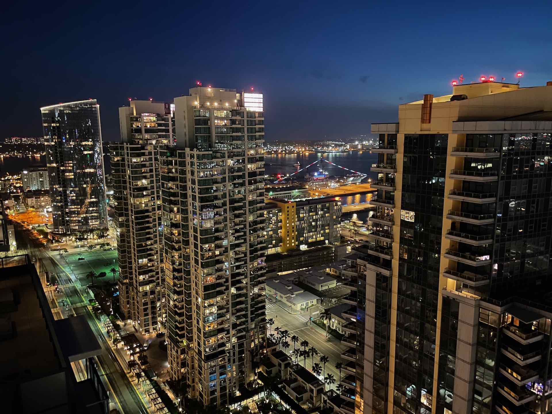 Luxury condo towers in the San Diego Columbia District