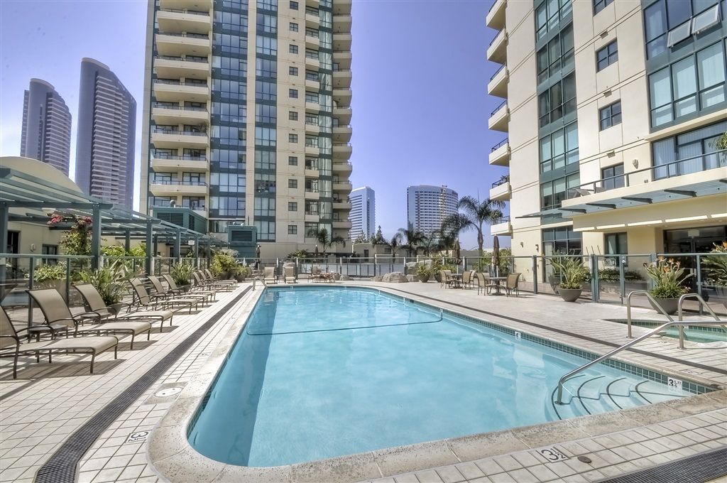 Pool deck in downtown San Diego high rise Horizons