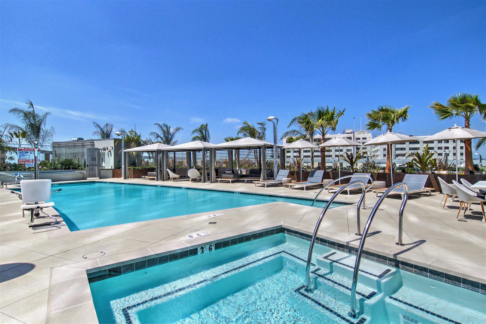 Pacific Gate condominiums pool in San Diego