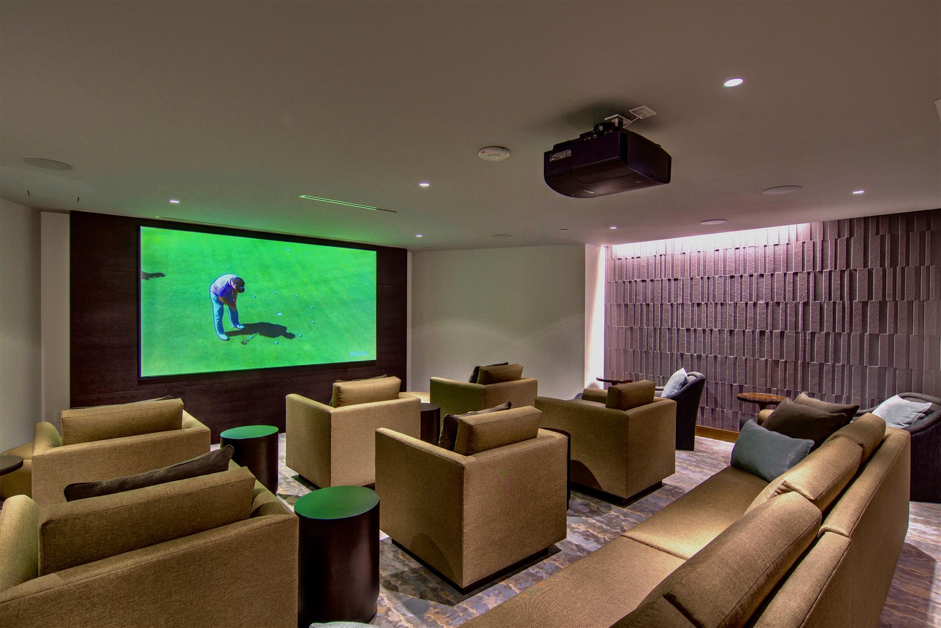 Movie theater amenity of downtown San Diego residential building