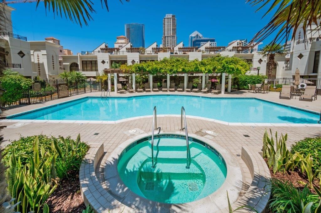 Pool Deck at Park Place condo building in San Diego