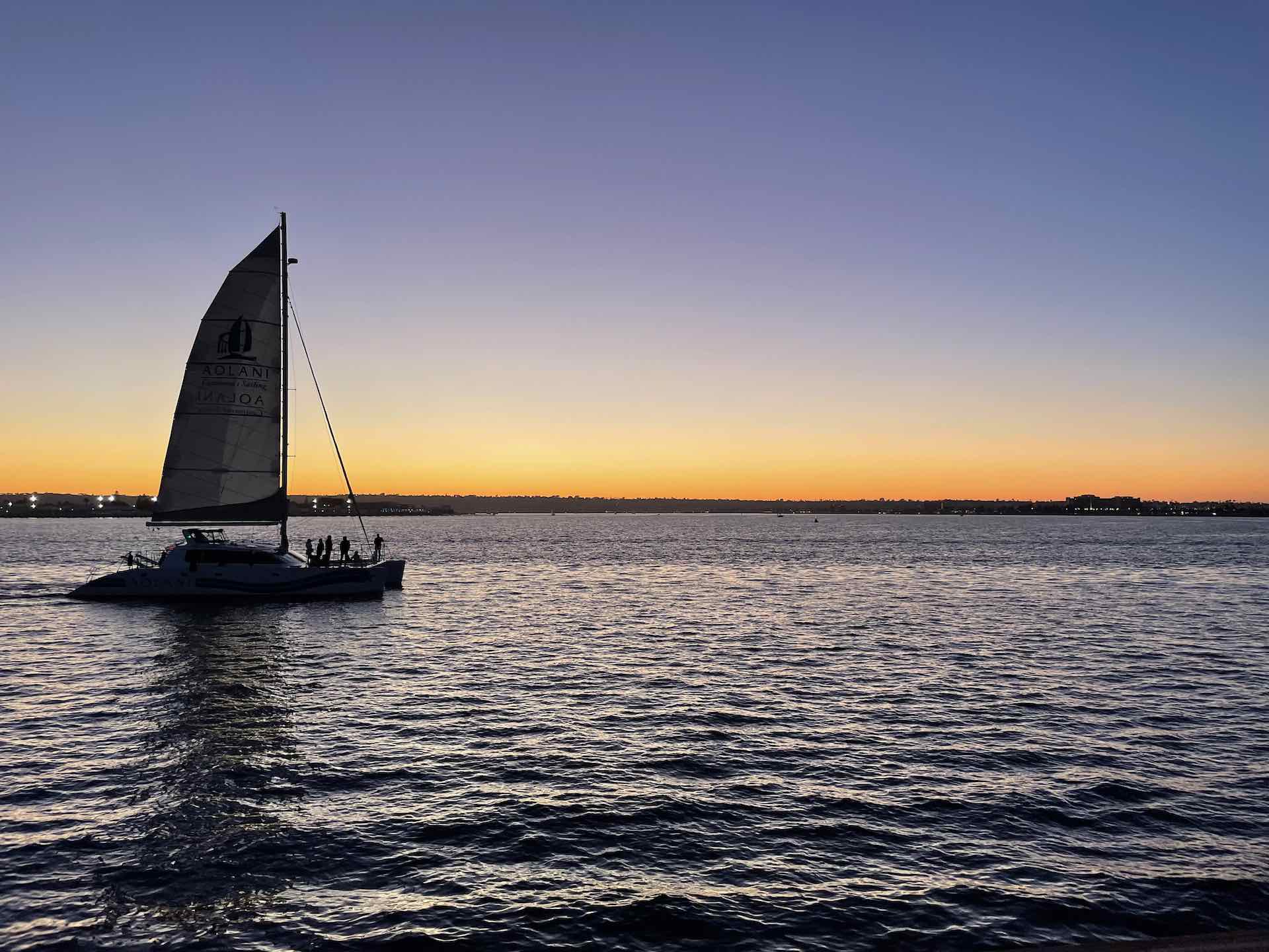 Sail boat in the San Diego bay