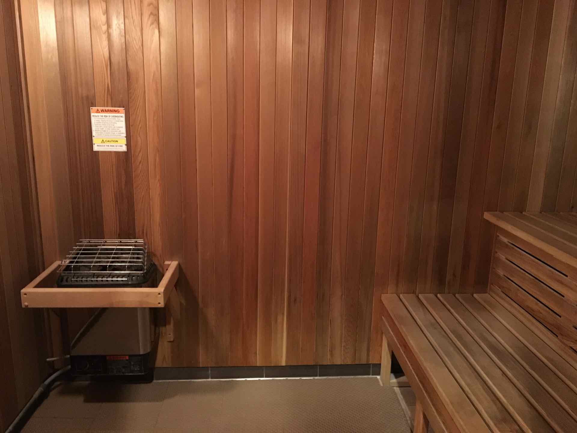 Sauna located next to fitness center