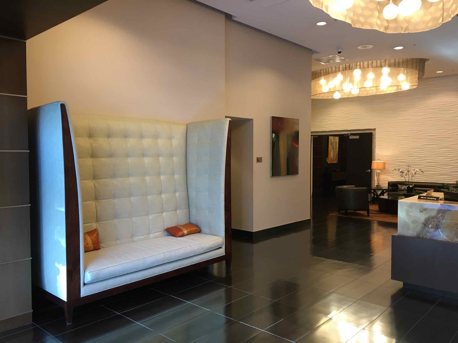 Seating area located in lobby