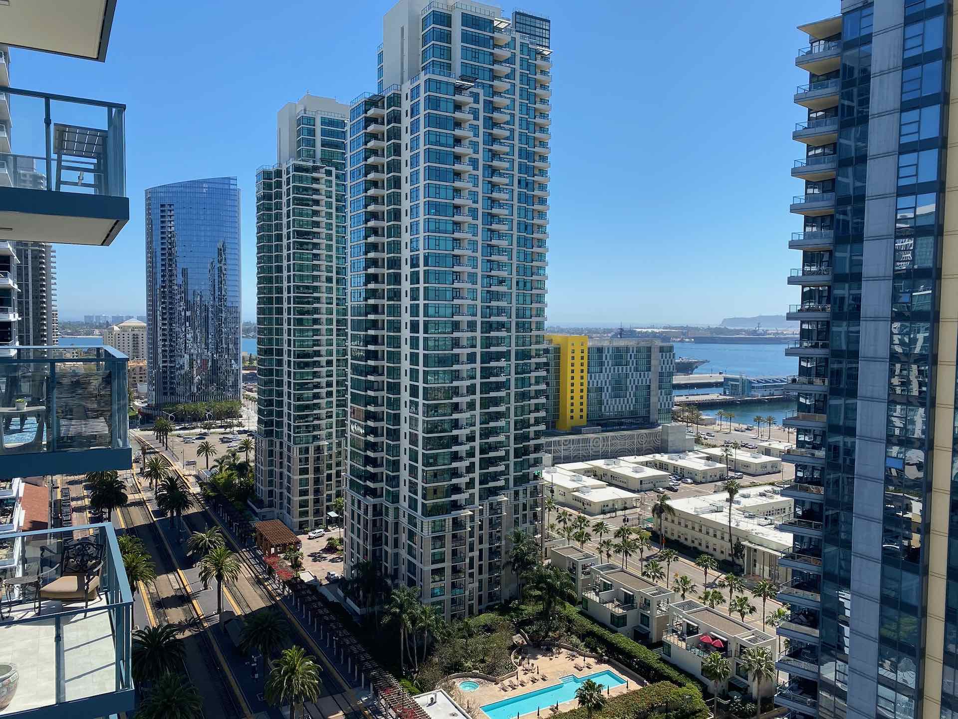 The Grande condo towers in downtown San Diego Columbia District