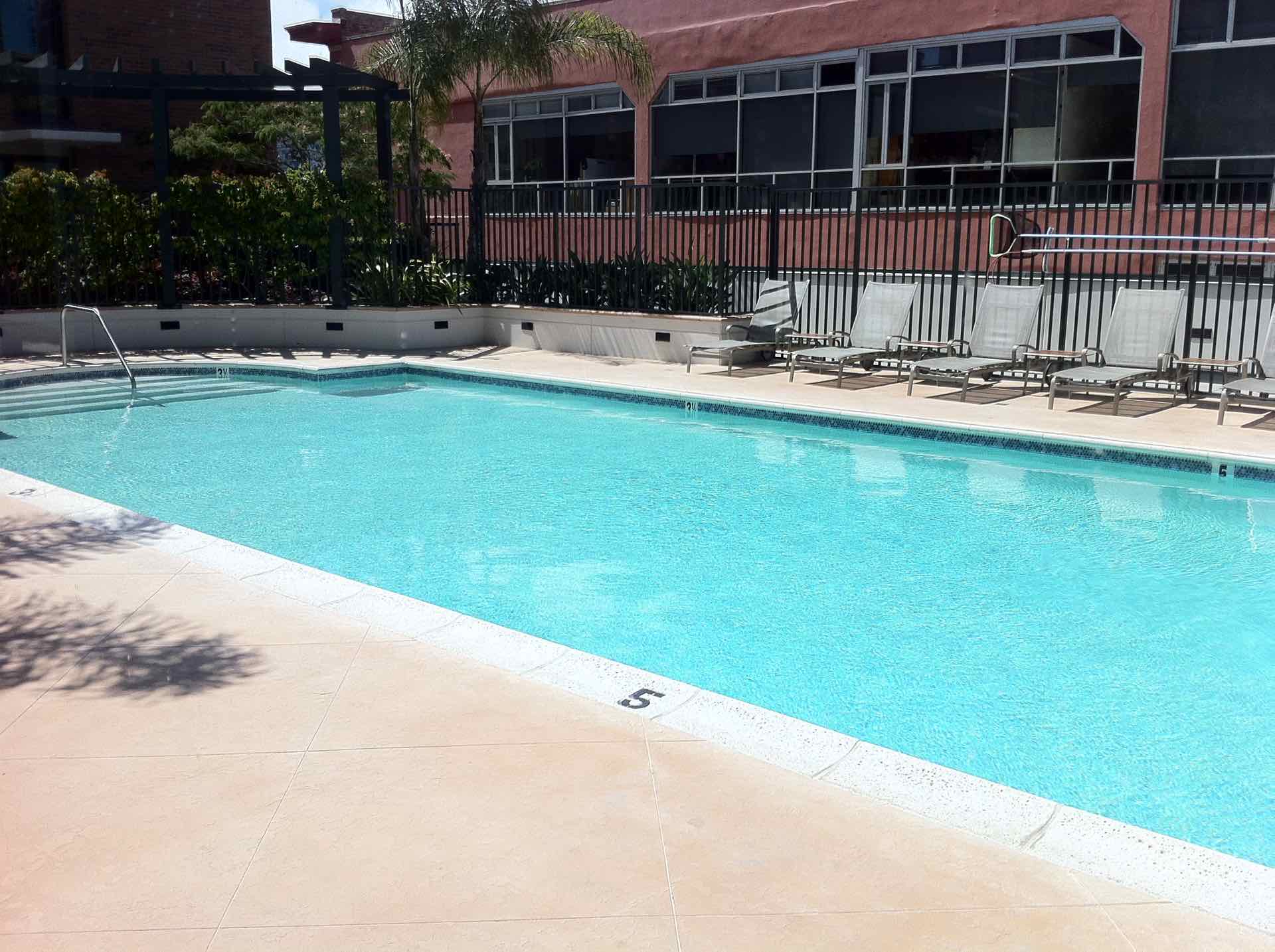 Pool deck in east village downtown San Diego