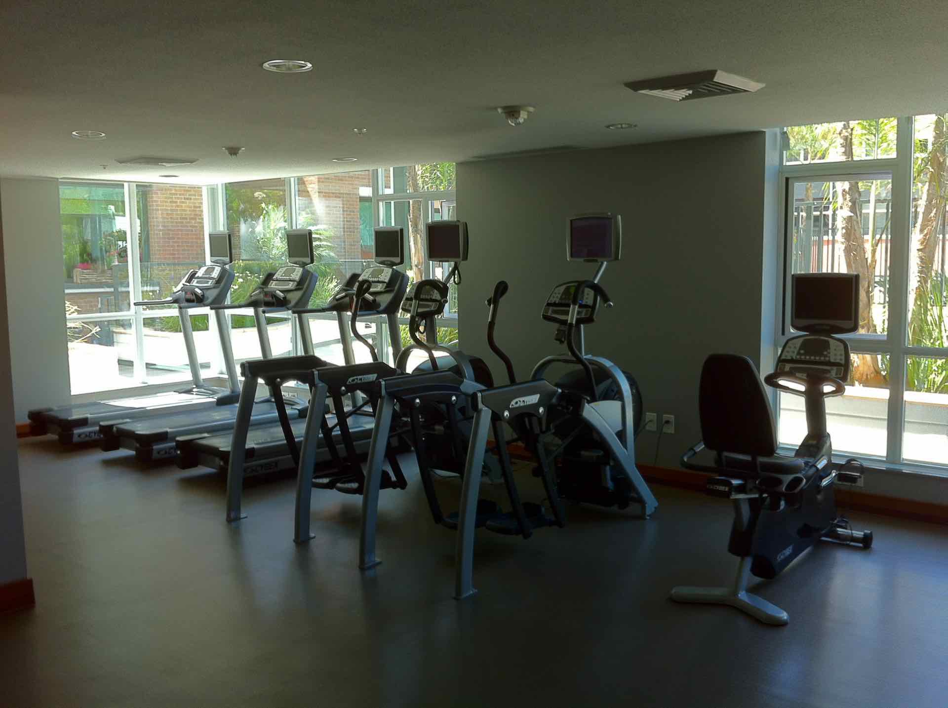 Cardio equipment inside San Diego gym