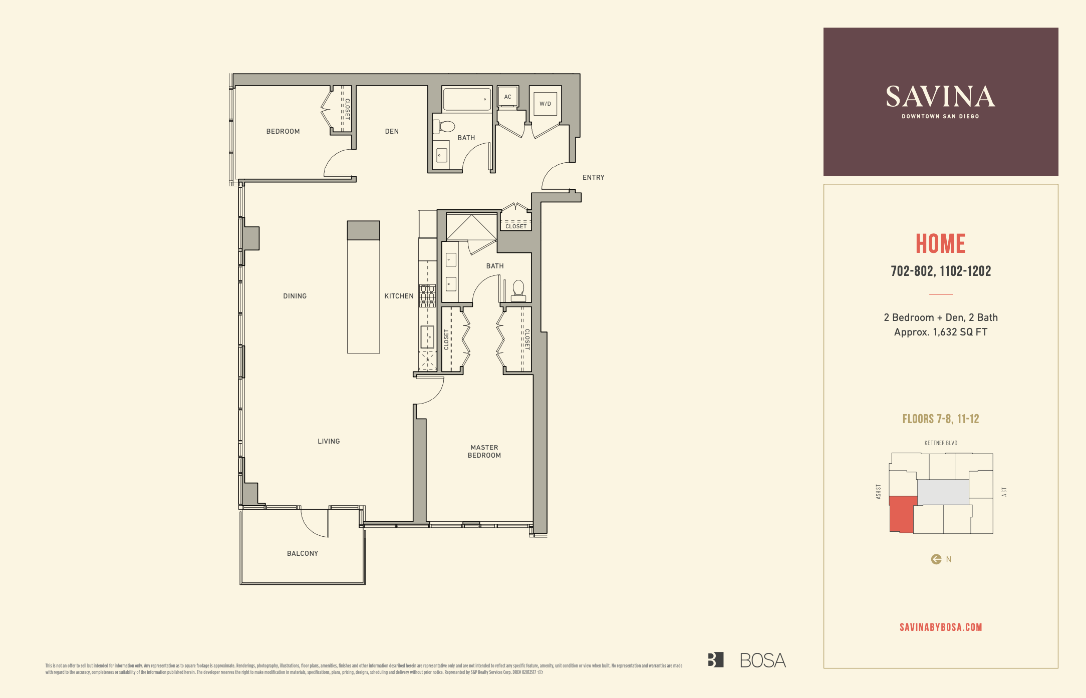 Savina residence 702, 802, 1102 and 1202 floor plan
