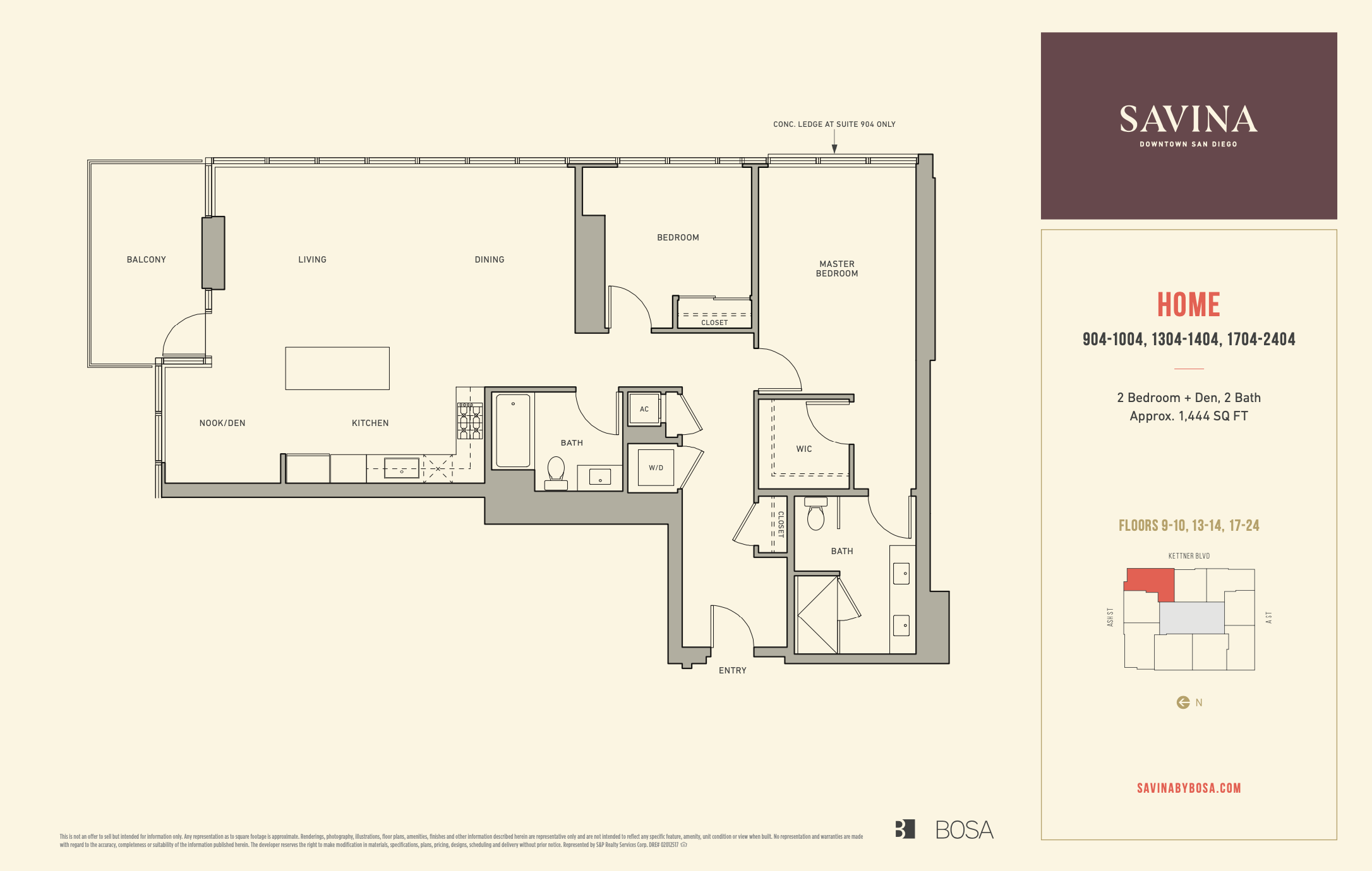 Savina residence 904, 1004, 1304, 1404, 1704 thru 2402 floor plan