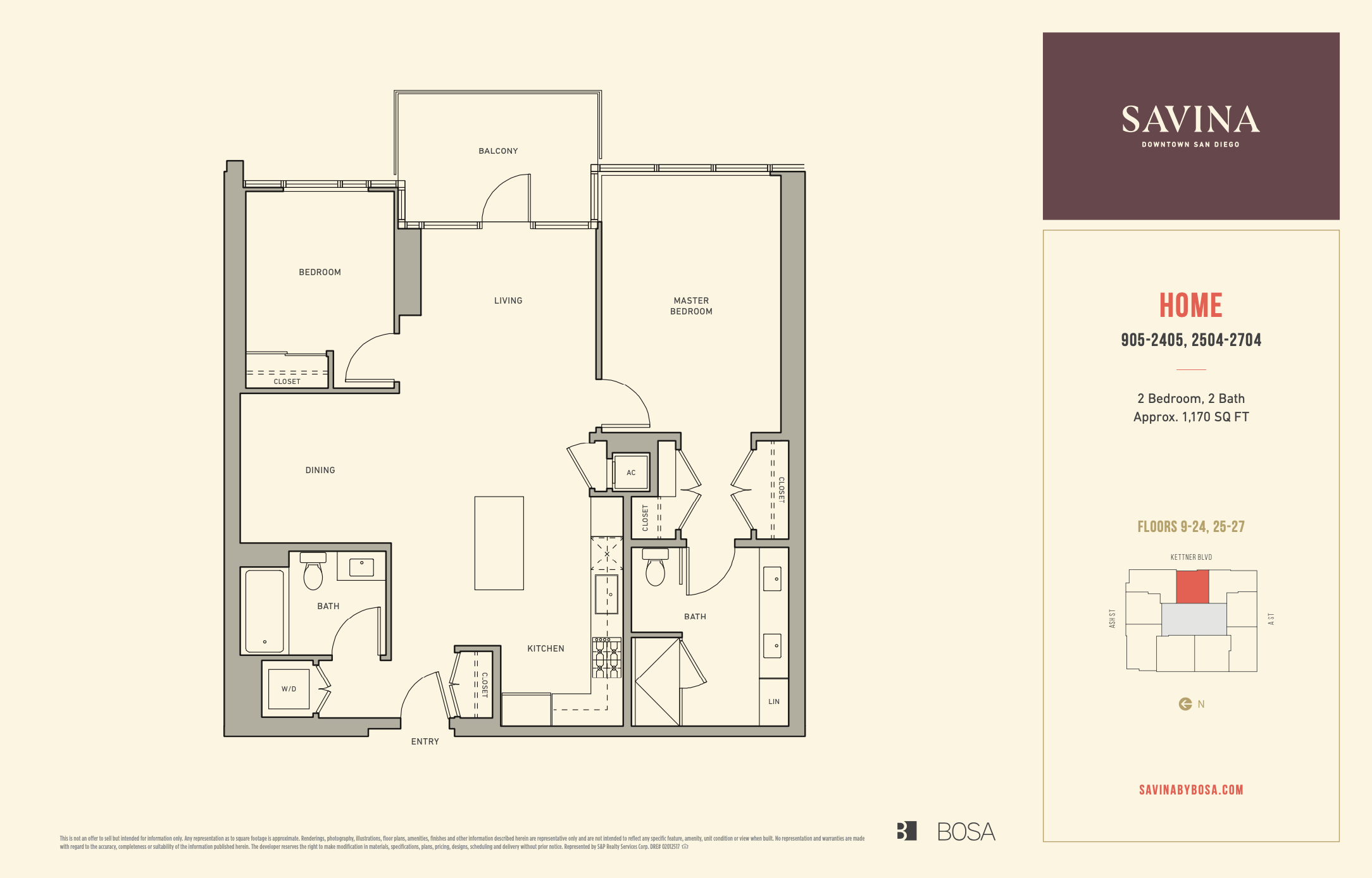 Savina Residence 905 to 2405 and 2504 to 2704 floor plan