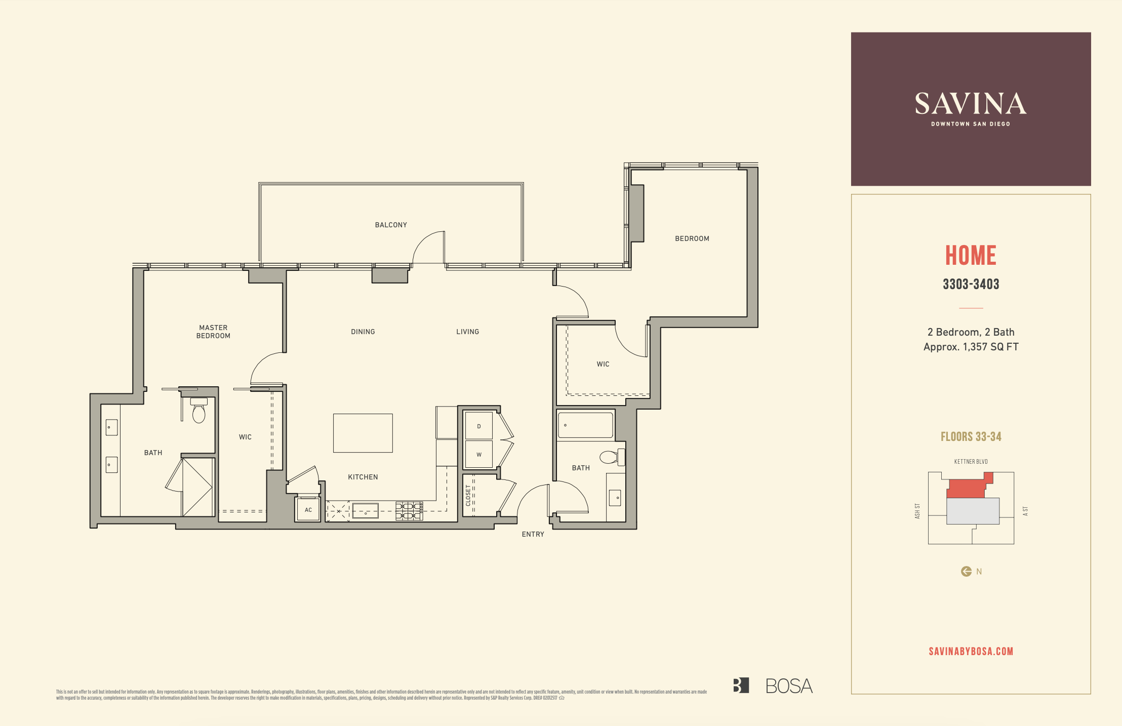 Savina Residence 3303 and 3403 Floor Plan