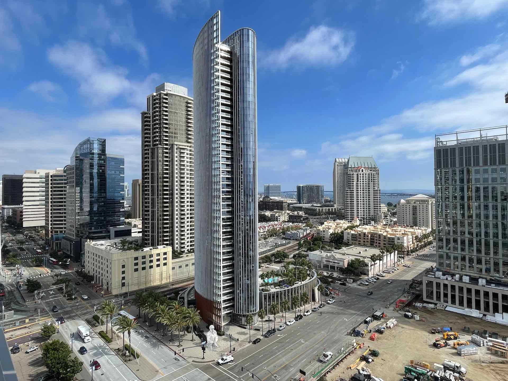 luxury condo tower in columbia neighborhood of downtown San Diego