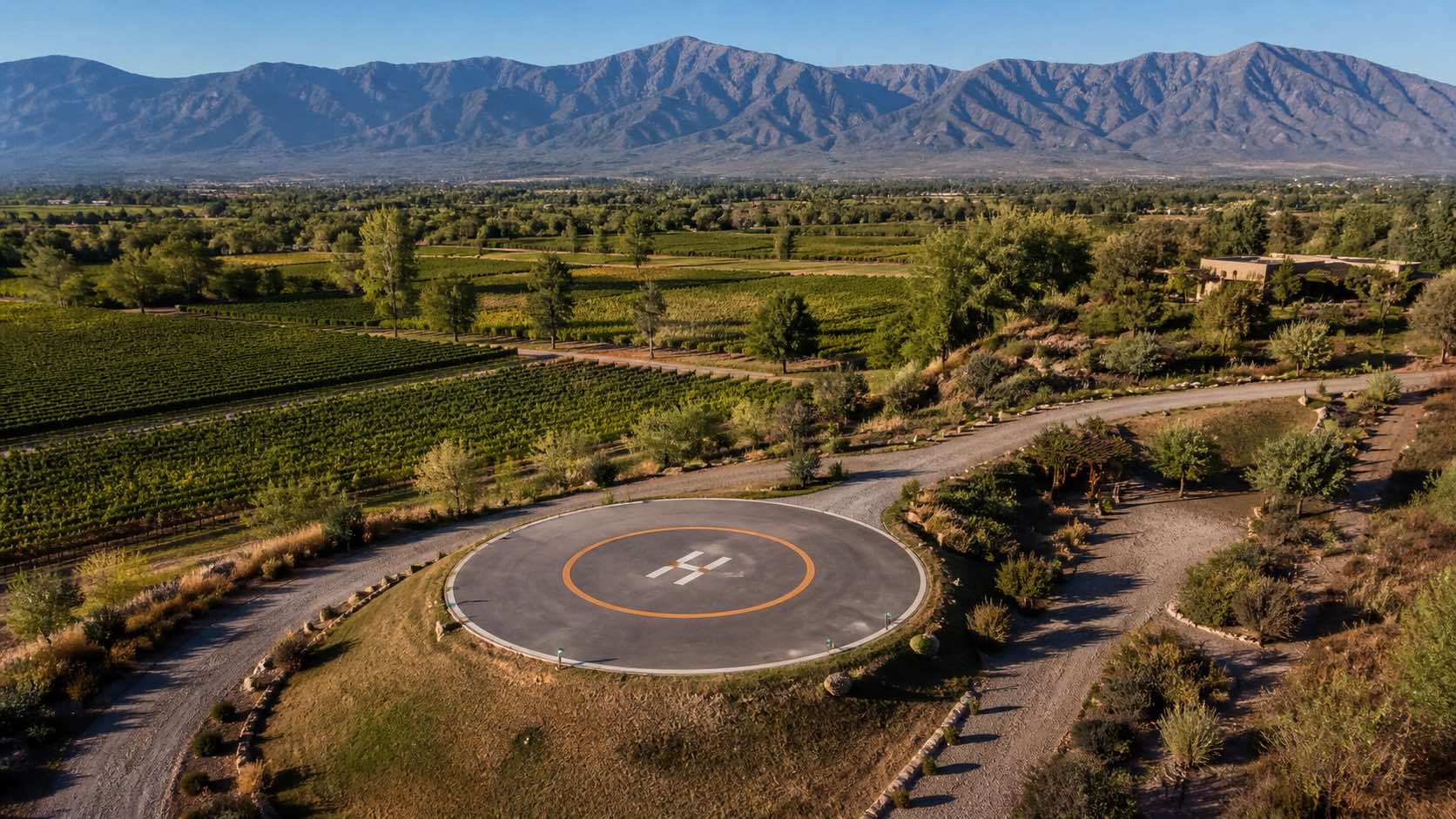 helipad in country club in mendoza argentina